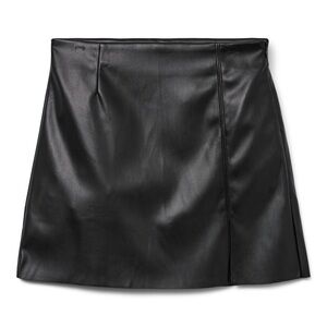 SHEIN Black Faux Leather Mini Skirt